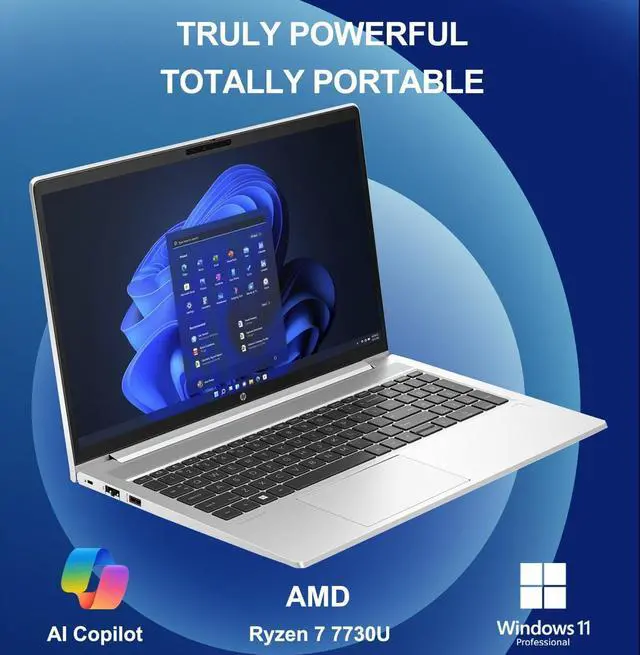 Alt view image 4 of 7 - HP ProBook 455 G10 Laptop (15.6" FHD Anti-Glare, AMD Ryzen 7 7730U (> Intel i7-1255U), 16GB RAM, 512GB SSD) for Business, Enterprise, Backlit, Fingerprint, Webcam, Ethernet, Win 11 Pro w/ AI Copilot