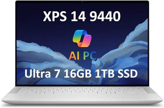 Main image of Dell XPS 14 9440 Laptop (14.5" FHD+, Intel 16-Core Ultra 7 155H (> i9-10885H), 16GB RAM, 1TB SSD) AI PC for Creator, Business, Engineers, Backlit KB, FP, RGB IR Webcam, IST HUB, Win 11 Pro,2025