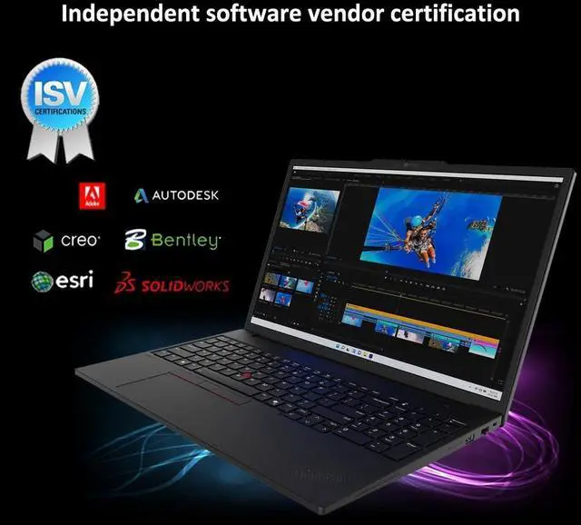 Alt view image 3 of 7 - Lenovo ThinkPad P16s Gen 3 Mobile Workstation Laptop (16" FHD+, Intel 16-Core Ultra 7 155H, 32GB DDR5, 1TB SSD, NVIDIA RTX 500 Ada), AI PC for Designer, Engineer, 3-Year WRT, 5MP IR Webcam, Win 11 Pro