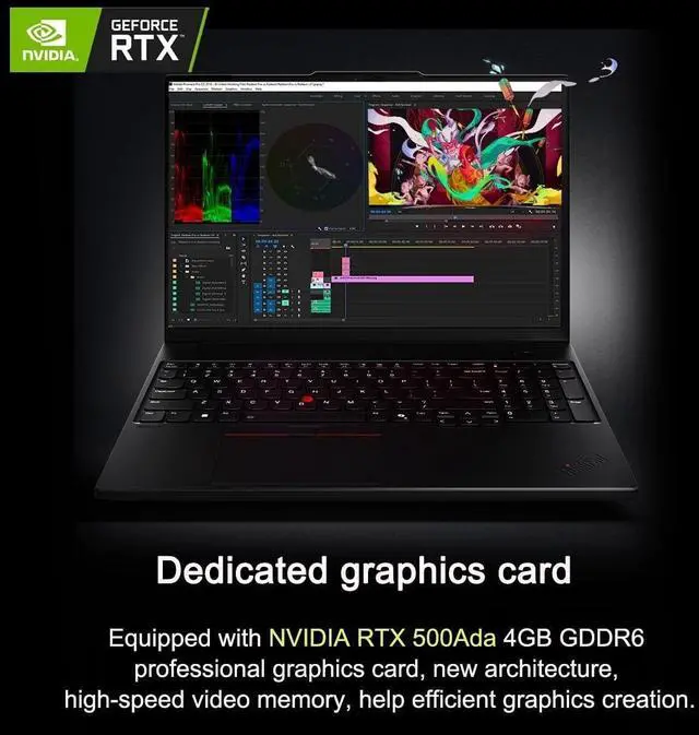 Alt view image 4 of 7 - Lenovo ThinkPad P16s Gen 3 Mobile Workstation Laptop (16" FHD+, Intel 16-Core Ultra 7 155H, 32GB DDR5, 1TB SSD, NVIDIA RTX 500 Ada), AI PC for Designer, Engineer, 3-Year WRT, 5MP IR Webcam, Win 11 Pro