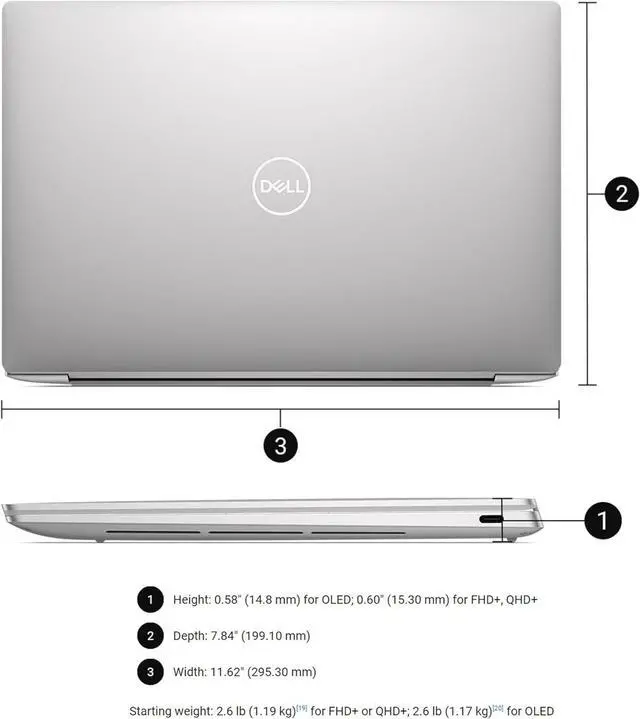 Alt view image 3 of 7 - Dell XPS 13 9340 Business Laptop (13.4" FHD+ 120Hz, Intel Core Ultra 7 155H, 32GB DDR5 7467 MT/s, 1TB SSD), Ultra Thin & Lightweight, 18-Hr Long Battery, 1080p Webcam, Wi-Fi 7, Win 11 Pro, 2025 AI PC