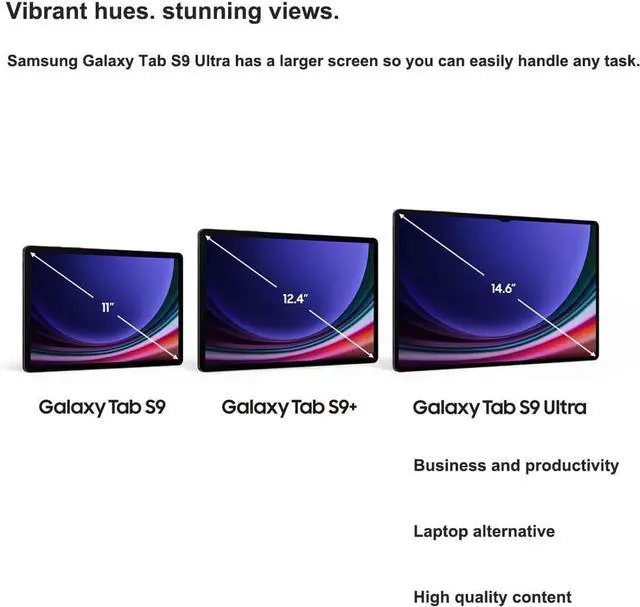 Alt view image 6 of 7 - Samsung Galaxy Tab S9 Ultra AI Android Tablet (14.6" QHD Touchscreen 120Hz, 12GB RAM, 512GB Storage, 16-Hr Long Battery Life, S Pen, 2 Front + 2 Rear Cameras, Lightweight Durable Design), SM-X910