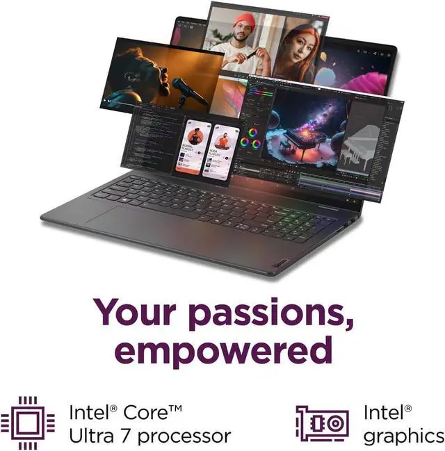 Alt view image 2 of 7 - Lenovo Yoga 7i 2-in-1 Business Laptop (16" FHD+ Touchscreen, Intel Ultra 7 155U (Beat i7-1355U), 16GB DDR5 RAM, 1TB SSD) Backlit, Fingerprint, FHD IR Webcam, Thunderbolt 4, Win 11 Home, 2025