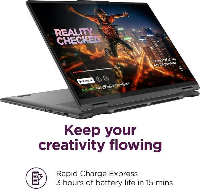 Alt view image 4 of 7 - Lenovo Yoga 7i 2-in-1 Business Laptop (16" FHD+ Touchscreen, Intel Ultra 7 155U (Beat i7-1355U), 16GB DDR5 RAM, 1TB SSD) Backlit, Fingerprint, FHD IR Webcam, Thunderbolt 4, Win 11 Home, 2025