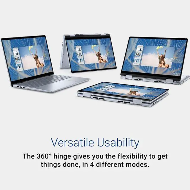 Alt view image 3 of 7 - Dell Inspiron 14 7440 2-in-1 Laptop (14" FHD+ Touchscreen, Intel Core 5 120U (> i7-1355U), 32GB DDR5, 1TB SSD), for Creator, Designer, 10-Hr Long Battery Life, Backlit, Win 11 Pro w/ AI Copilot