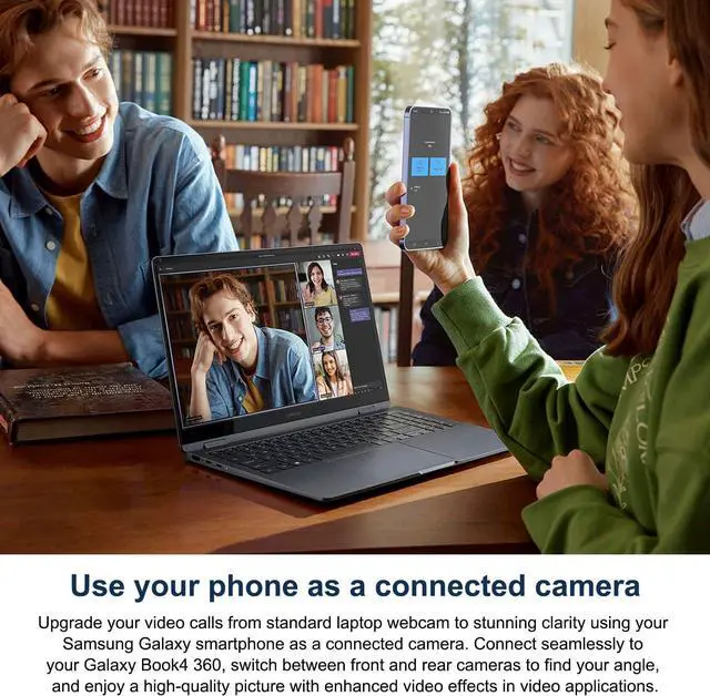 Alt view image 6 of 7 - Samsung Galaxy Book4 360 2 in 1 AI PC Laptop (15.6" FHD AMOLED Touchscreen, Intel 10-Core 5 120U (> i7-1355U), 16GB DDR5, 1TB SSD, Pen) for Creator, Designer, FP, IST Hub, Win 11 Pro, 2025, NP750QGK