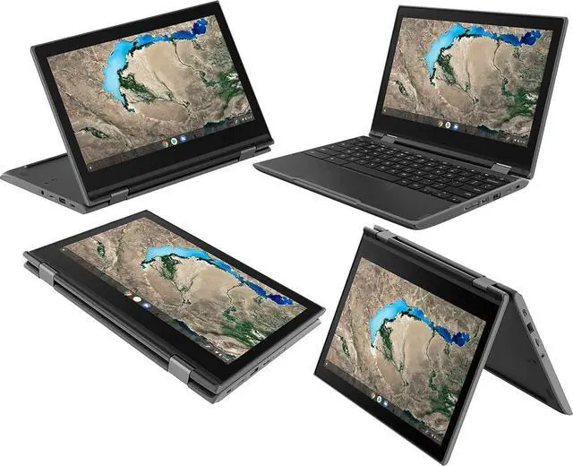 Alt view image 4 of 7 - Lenovo 300e 11.6" 2-in-1 Touchscreen Chromebook (Intel N4020, 4GB RAM, 32GB Storage, Stylus, Webcam), Ruggedized & Water Resistant, Flip Convertible Home & Education Laptop, IST Pen, Chrome OS