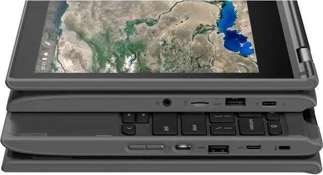 Alt view image 7 of 7 - Lenovo 300e 11.6" 2-in-1 Touchscreen Chromebook (Intel N4020, 4GB RAM, 32GB Storage, Stylus, Webcam), Ruggedized & Water Resistant, Flip Convertible Home & Education Laptop, IST Pen, Chrome OS