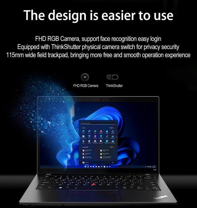 Alt view image 6 of 7 - Lenovo ThinkPad L14 Gen 3 Business Laptop (14" FHD Touchscreen, AMD Ryzen 7 5825U, 32GB RAM, 1TB SSD, 8-Core (Beats i7-1165G7)), Backlit, 1080p RGB Webcam, Ethernet, Wi-Fi 6, Win 11 Pro w/ AI Copilot