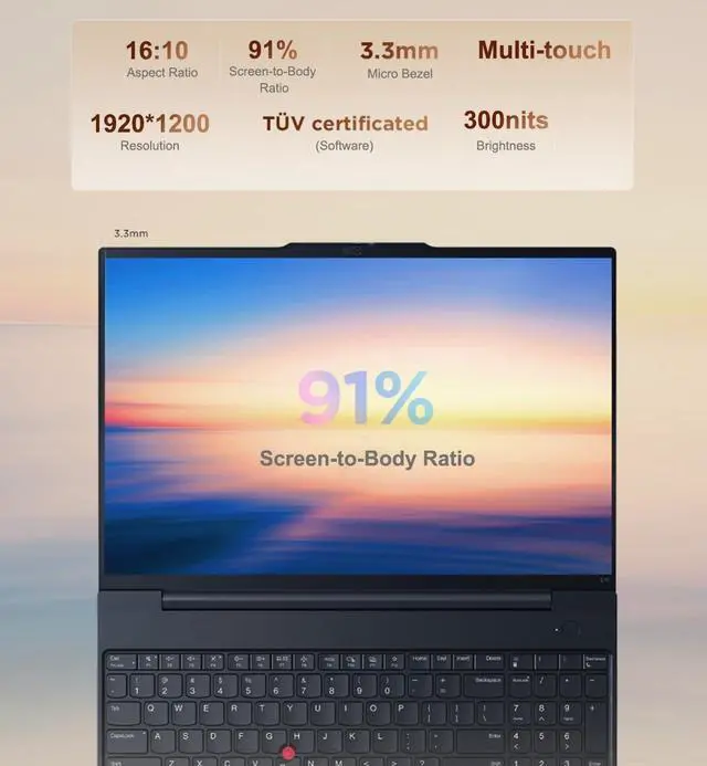 Alt view image 3 of 7 - Lenovo ThinkPad E16 Gen 2 Business AI PC Laptop (16" FHD+ Touchscreen, Intel 12-Core Ultra 5 125U, 32GB DDR5 RAM, 1TB SSD) Backlit KB, Fingerprint Reader, Webcam, Wi-Fi 6E, Ethernet, Win 11 Pro, 2025