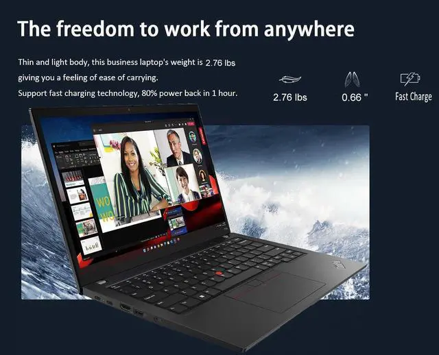 Alt view image 2 of 7 - Lenovo ThinkPad T14s Business Laptop (14" FHD+ Anti-Glare, Intel 14-Core i7-1370P vPro, 32GB DDR5 RAM, 1TB SSD), 2x Thunderbolt 4, Fingerprint Reader, Backlit, 5MP RGB IR Webcam, Win 11 Pro w/ Copilot