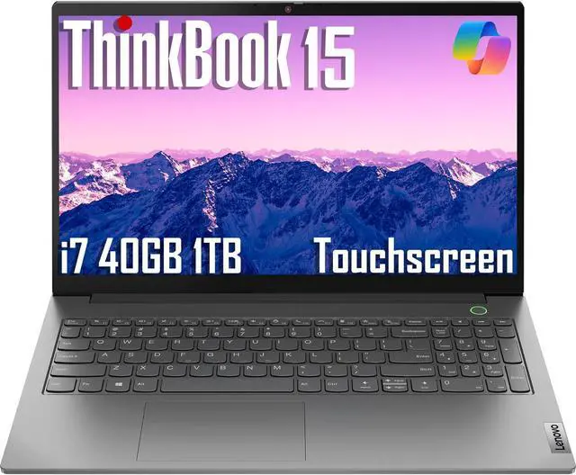 Main image of Lenovo ThinkBook 15 Gen 4 Business Laptop (15.6" IPS FHD Touchscreen, Intel 10-Core i7-1255U, 40GB RAM, 1TB SSD), FHD Webcam, Narrow Bezel, Backlit, Fingerprint, Thunderbolt 4, Win 11 Pro, Grey