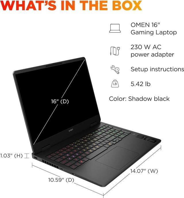 Alt view image 6 of 7 - 2025 HP OMEN 16 AI Gaming Laptop (16" QHD+ 240Hz 3ms, NVIDIA GeForce RTX 5070 8GB (Beats 4080), AMD Ryzen AI 9 365, 32GB DDR5 RAM, 1TB SSD) Copilot+ PC, AI Ready, RGB Backlit, FHD Webcam, Win 11 Home