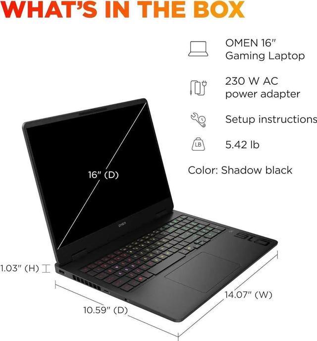 Alt view image 7 of 7 - 2025 HP OMEN 16 AI Gaming Laptop (16" QHD+ 240Hz 3ms, NVIDIA GeForce RTX 5070 8GB (Beats 4080), AMD Ryzen AI 9 365, 64GB DDR5 RAM, 2TB SSD) Copilot+ PC, AI Ready, RGB Backlit, FHD Webcam, Win 11 Home