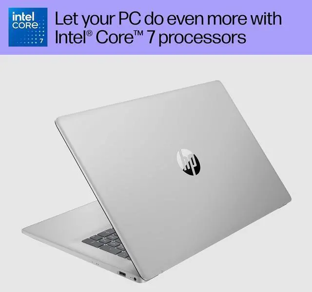 Alt view image 5 of 7 - HP 17 Laptop (17.3" HD+ Touchscreen, Intel 10-Core 7 150U (> i7-1355U), 16GB RAM, 512GB SSD) for Business, Home, Students, Narrow Bezel, Webcam, Wi-Fi 6, Fast Charge, Win 11 Pro w/ Copilot, Silver