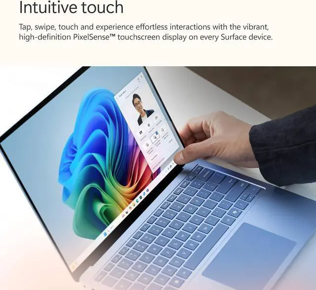 Alt view image 6 of 7 - Microsoft Surface Laptop 7 AI Copilot+ PC for Business (13.8" 2K+ Touchscreen, Snapdragon X Elite, 16GB DDR5, 2TB SSD) 20-Hr Long Battery Life, Backlit, Wi-Fi 7, Webcam, Win 11 Pro, Sapphire, 2025