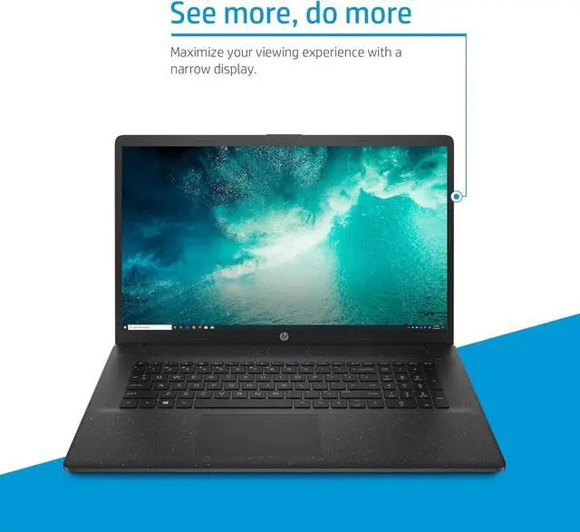 Alt view image 3 of 7 - HP 17 Laptop (17.3" FHD Anti-Glare, Intel 10-Core 7 150U (> i7-1355U), 16GB RAM, 1TB SSD) for Business, Home, Students, Narrow Bezel, Webcam, Wi-Fi 6, Fast Charge, Win 11 Pro w/ Copilot, Black