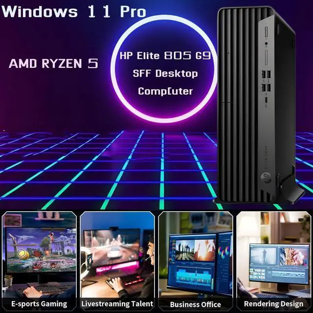 Alt view image 3 of 7 - HP Elite SFF 805 G9 Business Desktop PC (16GB DDR5 RAM, 512GB SSD, AMD Ryzen 5 8500G (> Intel i7-1255U)), Small Form Factor for IT, Engineer, Designer, Wi-Fi, Ethernet, HDMI, Display Port, Win 11 Pro