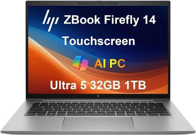 Main image of HP ZBook Firefly G11 Mobile Workstation Laptop (14" FHD+ Touchscreen, Intel 14-Core Ultra 5 125H, 32GB DDR5, 1 SSD), 2x Thunderbolt 4, Backlit, Fingerprint, 5MP IR Webcam, Win 11 Pro, 2025 AI PC