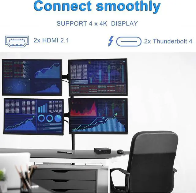 Alt view image 5 of 7 - Intel NUC 14 Pro Slim Kit Mini PC (Intel Core 3 100U (> i7-1165G7), 16GB RAM, 512GB SSD) Booksize Business Desktop, Support 4 x 4K Monitors, 2 x Thunderbolt 4, Wi-Fi 6E, Win 11 Pro, NUC14RVKI3 - ASUS