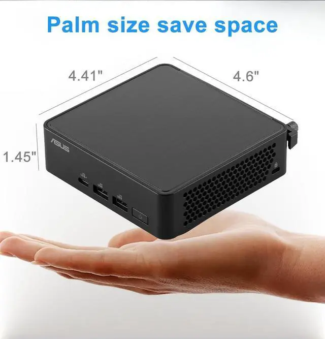 Alt view image 7 of 7 - Intel NUC 14 Pro Slim Kit Mini PC (Intel Core 3 100U (> i7-1165G7), 16GB RAM, 512GB SSD) Booksize Business Desktop, Support 4 x 4K Monitors, 2 x Thunderbolt 4, Wi-Fi 6E, Win 11 Pro, NUC14RVKI3 - ASUS