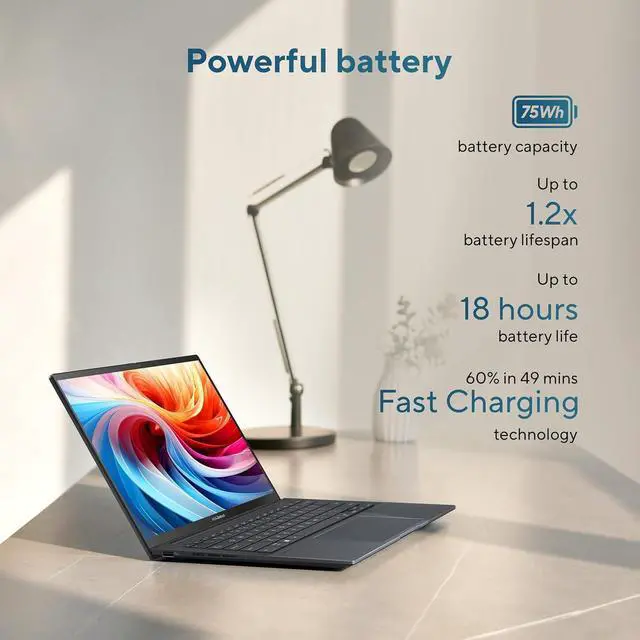 Alt view image 5 of 7 - ASUS Zenbook 14 AI PC Touchscreen Laptop, Intel Ultra 9 285H, 32GB DDR5, 1TB SSD, 14" FHD+ OLED, 16-Core (> i9-13900H), Backlit, 2x Thunderbolt 4, Wi-Fi 7, 18-Hr Battery, IR Webcam, Win 11 Pro, UX3405
