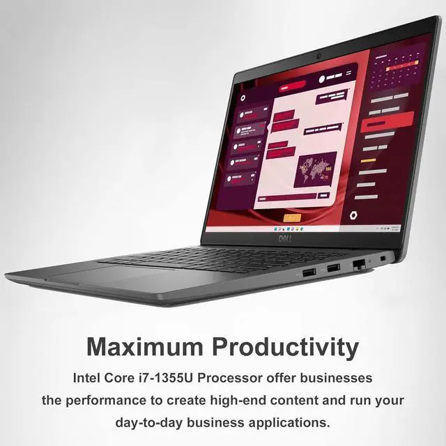 Alt view image 3 of 7 - Dell Latitude 3450 Business Laptop (14" FHD Anti-Glare, Intel Core i7-1355U, 32GB DDR5 RAM, 1TB SSD) Backlit, Fingerprint, Ethernet, 1080p HDR IR Webcam, Wi-Fi 6E, IST HUB, Win 11 Pro w/Copilot