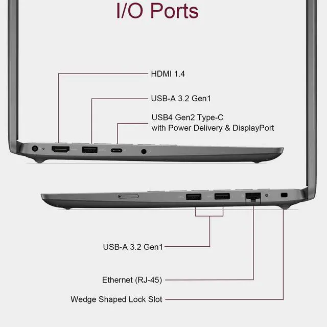 Alt view image 6 of 7 - Dell Latitude 3450 Business Laptop (14" FHD Anti-Glare, Intel Core i7-1355U, 32GB DDR5 RAM, 1TB SSD) Backlit, Fingerprint, Ethernet, 1080p HDR IR Webcam, Wi-Fi 6E, IST HUB, Win 11 Pro w/Copilot