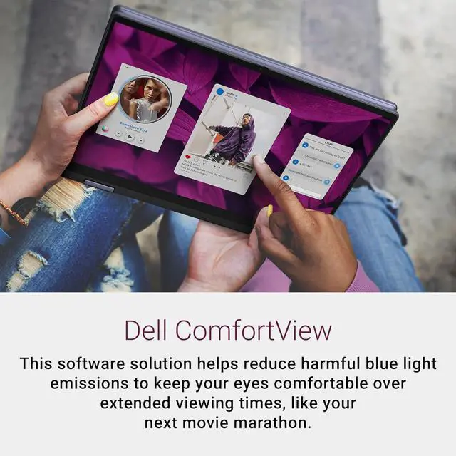 Alt view image 3 of 7 - Dell Inspiron 14 2-in-1 Touchscreen Laptop (14" FHD+ IPS, 64GB DDR5 RAM, 2TB SSD, AMD Ryzen 5 8640HS (> intel i7-1255U)) For Business, Students, FP, Backlit, FHD Webcam, Inspiron 7445, Win 11 Pro