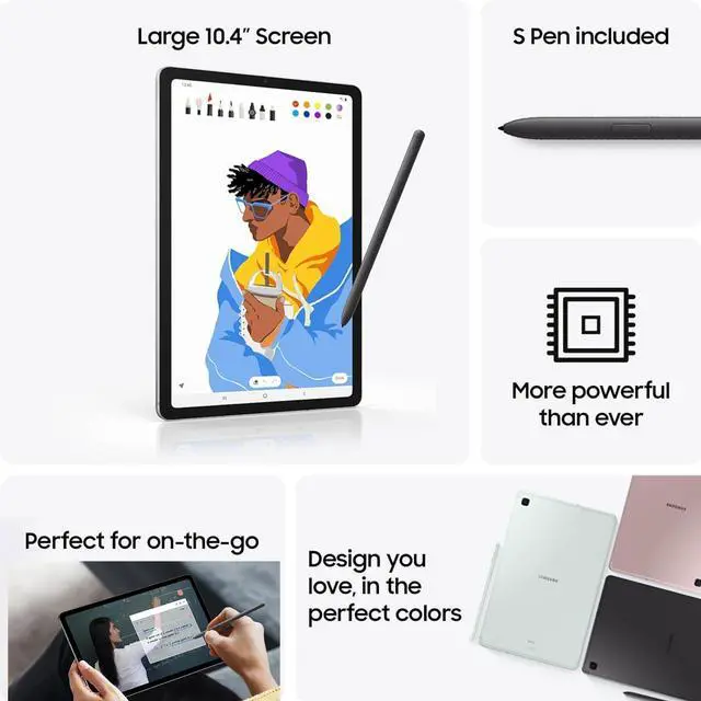 Alt view image 6 of 7 - Samsung Galaxy Tab S6 Lite Android Tablet (10.4" 2K Touchscreen, 128GB Storage, S Pen for Note-Taking, Drawing, 14-Hr Long Battery Life, 5MP Front+8MP Rear Camera, Durable, Gaming Ready) SM-P620, Gray