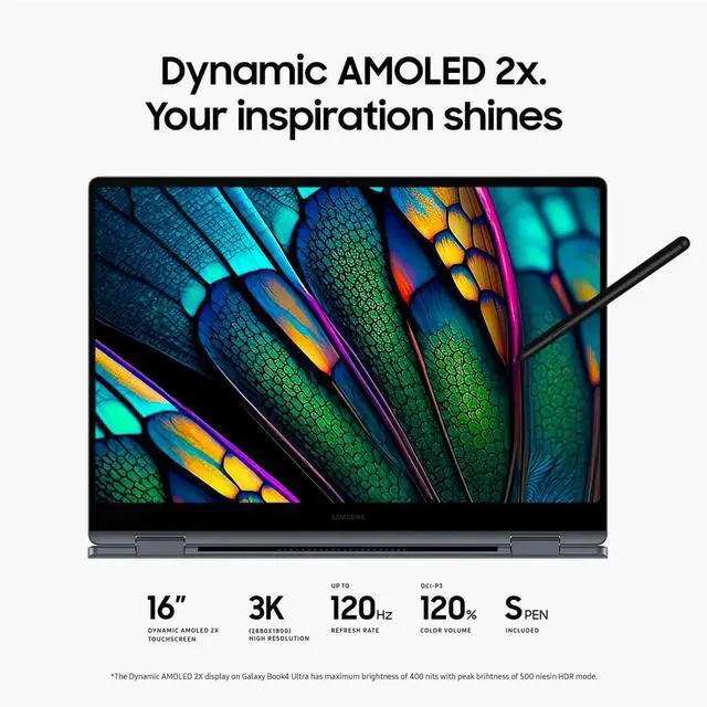 Alt view image 3 of 7 - Samsung Galaxy Book4 Pro 360 2 in 1 AI PC Laptop (16" 3K AMOLED Touchscreen, Intel Core Ultra 7 155H (> i7-13700H), 16GB DDR5, 1TB SSD, S Pen) for Creator, Designer, FP, Win 11 Pro, NP960QGK, 2025