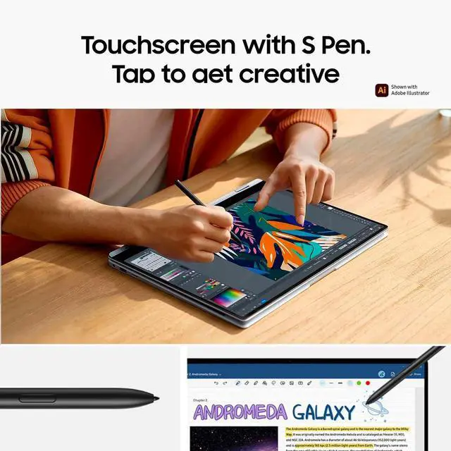 Alt view image 5 of 7 - Samsung Galaxy Book4 Pro 360 2 in 1 AI PC Laptop (16" 3K AMOLED Touchscreen, Intel Core Ultra 7 155H (> i7-13700H), 16GB DDR5, 1TB SSD, S Pen) for Creator, Designer, FP, Win 11 Pro, NP960QGK, 2025