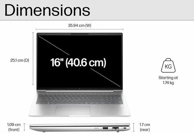 Alt view image 5 of 7 - HP EliteBook 660 G11 Business AI PC Laptop (16" FHD+ Anti-Glare, Intel 12-Core Ultra 7 165U, 32GB DDR5, 1TB SSD), Backlit, Fingerprint, 5MP IR Webcam, 2X Thunderbolt 4, Fast Charge, Win 11 Pro, 2025