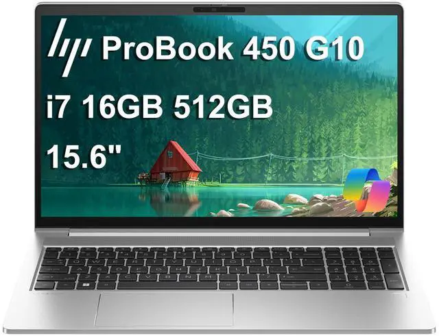 Main image of HP ProBook 450 G10 Business Laptop (15.6" FHD IPS Anti-Glare, Intel 10-Core i7-1355U, 16GB RAM, 512GB SSD) Backlit Keyboard, Webcam, Ethernet, Wi-Fi 6E, Wolf Pro Security, Win 11 Pro, Silver
