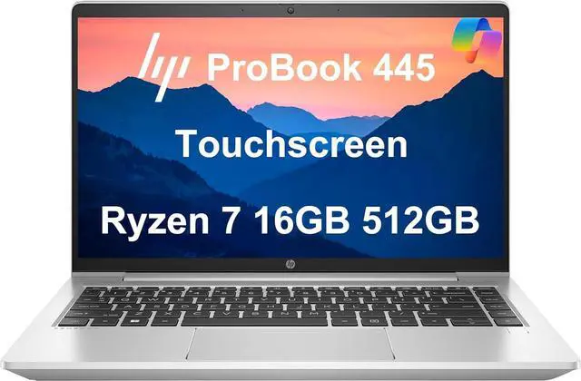 Main image of HP Latest ProBook 445 G9 Business Laptop (14" FHD Touchscreen, 16GB RAM, 512GB SSD, AMD Ryzen 7 5825U (> Intel i7-1165G7)) FP, IR Webcam, Ethernet, Wolf Pro Security, Win 11 Pro w/Copilot, Silver