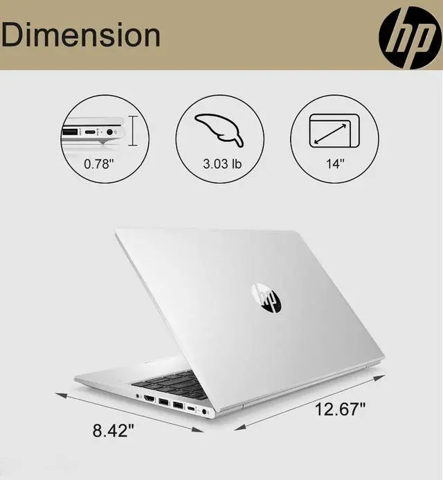 Alt view image 4 of 7 - HP Latest ProBook 445 G9 Business Laptop (14" FHD Touchscreen, 16GB RAM, 512GB SSD, AMD Ryzen 7 5825U (> Intel i7-1165G7)) FP, IR Webcam, Ethernet, Wolf Pro Security, Win 11 Pro w/Copilot, Silver