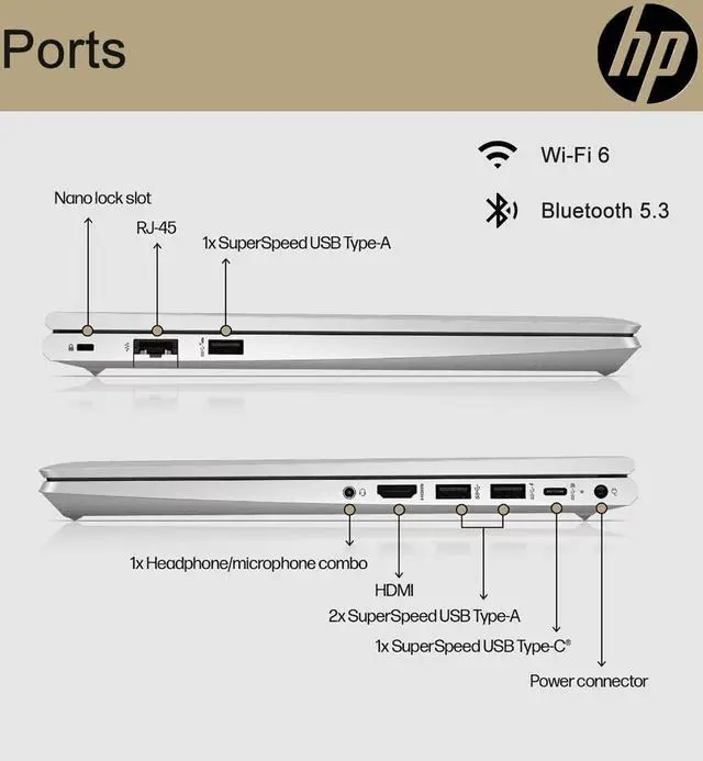 Alt view image 6 of 7 - HP Latest ProBook 445 G9 Business Laptop (14" FHD Touchscreen, 16GB RAM, 512GB SSD, AMD Ryzen 7 5825U (> Intel i7-1165G7)) FP, IR Webcam, Ethernet, Wolf Pro Security, Win 11 Pro w/Copilot, Silver