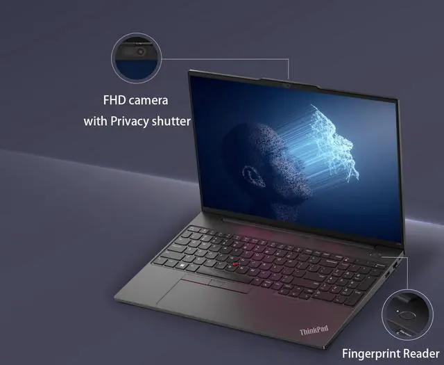 Alt view image 4 of 7 - Lenovo ThinkPad E16 Business Laptop (16" FHD+ Display, Intel 13th Gen i5-1335U, 40GB RAM, 1TB SSD), Backlit Keyboard, Fingerprint Reader, FHD Webcam, Ethernet, Wi-Fi 6, Win 11 Pro, Black, 2024