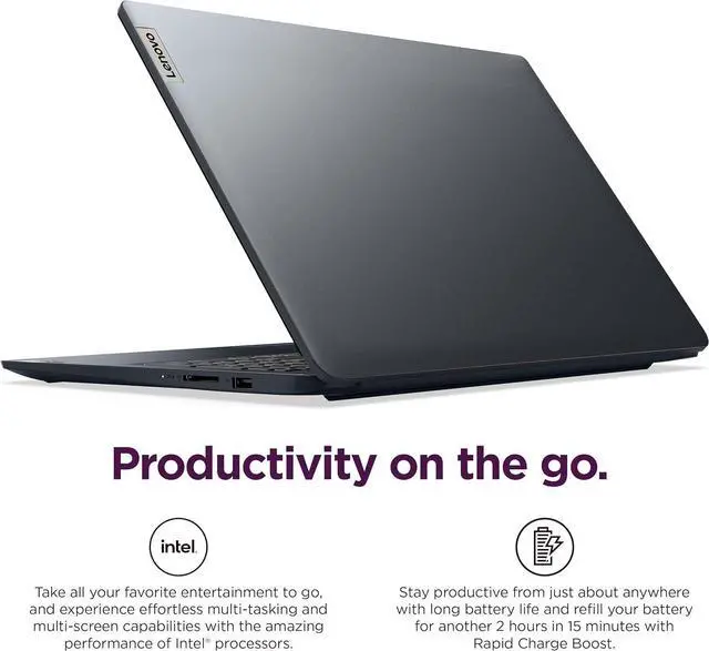 Alt view image 5 of 7 - Lenovo IdeaPad 1 Home & Student Laptop (15.6" HD Anti-Glare, 8GB RAM, 256GB SSD, 1 Year Office 365, Intel Dual Core Processor) Numeric Keypad, Webcam, Wi-Fi 6, HDMI, Win 11 Home in S Mode, Abyss Blue