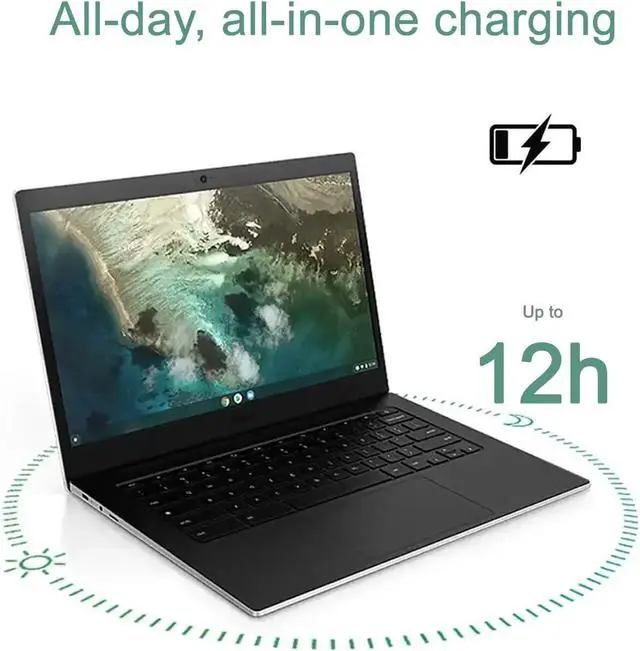Alt view image 3 of 7 - SAMSUNG Galaxy Chromebook Go Laptop (14" LED, Intel Celeron N4500, 256GB Storage (128GB eMMC+128GB SD Card)) For Home & Student, 12-Hr Long Battery, Spill-Resistant, Webcam, Wi-Fi 6, Chrome OS, Silver