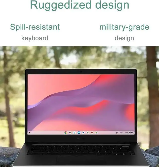 Alt view image 5 of 7 - SAMSUNG Galaxy Chromebook Go Laptop (14" LED, Intel Celeron N4500, 256GB Storage (128GB eMMC+128GB SD Card)) For Home & Student, 12-Hr Long Battery, Spill-Resistant, Webcam, Wi-Fi 6, Chrome OS, Silver