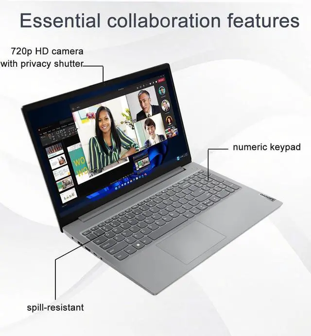 Alt view image 4 of 7 - Lenovo V15 Gen 4 Business Laptop (15.6" FHD Anti-Glare, AMD Ryzen 5 7520U (> Intel i5-1235U), 16GB DDR5, 512GB SSD) for Students & Home, Numeric Keypad, Webcam w/Shutter, Ethernet, Wi-Fi 6, Win 11 Pro