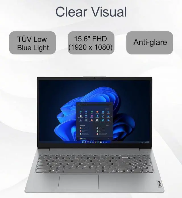 Alt view image 3 of 7 - Lenovo V15 Gen 4 Business Laptop (15.6" FHD Anti-Glare, AMD Ryzen 5 7520U (> Intel i5-1235U), 16GB DDR5, 1TB SSD) for Students & Home, Numeric Keypad, Webcam w/Shutter, Ethernet, Wi-Fi 6, Win 11 Pro