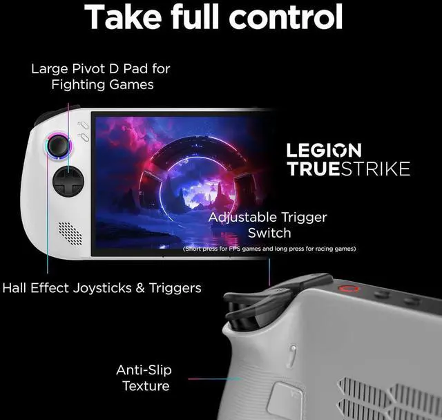 Alt view image 4 of 7 - Lenovo Legion Go S 8" 120Hz Gaming Handheld PC (2k Touchscreen, AMD Ryzen Z2 Go, 32GB RAM, 4TB SSD, Radeon GPU) Mobile Gaming Console, RGB TrueStrike Controllers, Ultimate Cooling, Wi-Fi, Win 11 Home