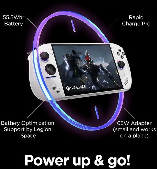 Alt view image 6 of 7 - Lenovo Legion Go S 8" 120Hz Gaming Handheld PC (2k Touchscreen, AMD Ryzen Z2 Go, 32GB RAM, 4TB SSD, Radeon GPU) Mobile Gaming Console, RGB TrueStrike Controllers, Ultimate Cooling, Wi-Fi, Win 11 Home