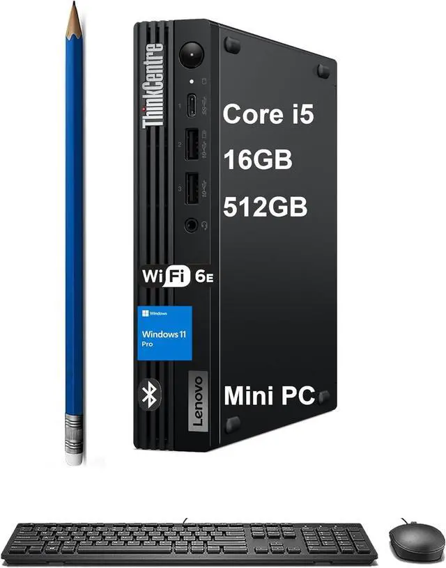 Main image of Lenovo ThinkCentre M70q Gen 5 Tiny Business Desktop (Intel 10-Core i5-14400T (>i7-13700T), 16GB DDR5, 512GB SSD, UHD Graphics 730) MFF, Mini PC, DisplayPort, Ethernet, HDMI, 3-Yr WRT, Win 11 Pro, 2025