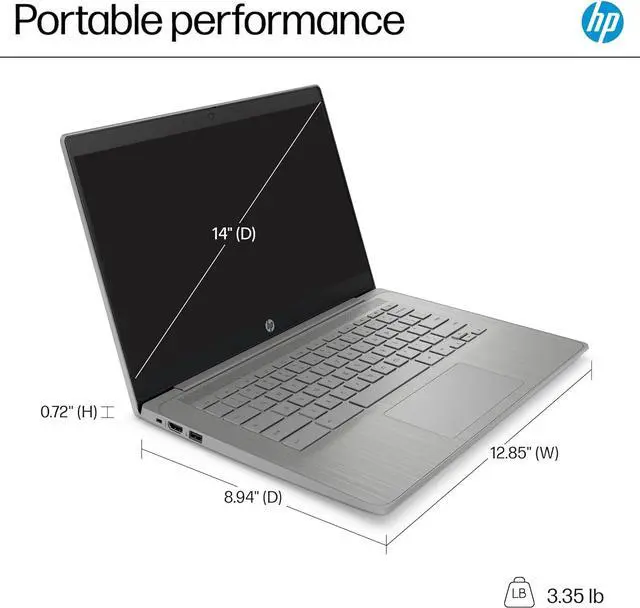 Alt view image 7 of 7 - HP Chromebook 14 Laptop (14" Anti-Glare, Intel Celeron N4500, 4GB RAM, 128GB Storage (64GB + 64GB SD)) for Home & Student, Lightweight, 10-Hr Battery Life, Fast Charge, IST HUB, Wi-Fi 6, Chrome OS