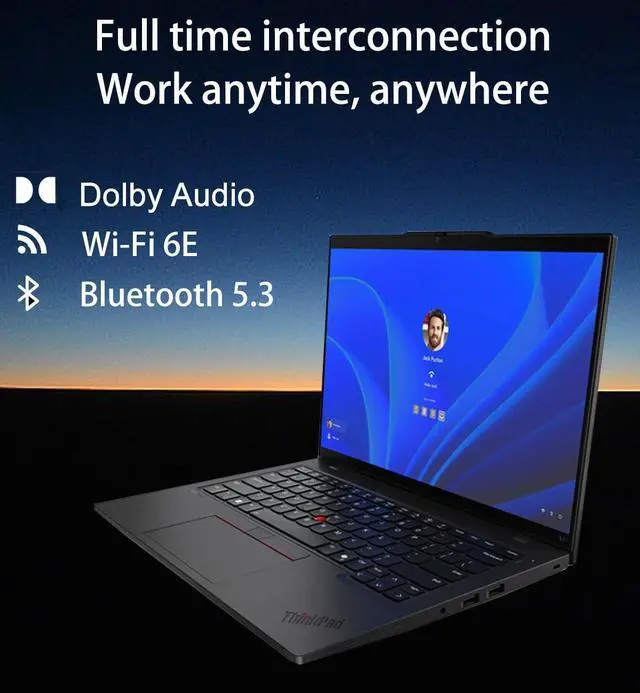 Alt view image 4 of 7 - Lenovo ThinkPad L14 Gen 5 Business AI PC Laptop (14" FHD+ Touchscreen, Intel 12-Core Ultra 5 135U (> i7-1355U), 16GB DDR5 RAM, 512GB SSD) Fingerprint, Backlit, 5MP IR Webcam, Thunderbolt 4, Win 11 Pro