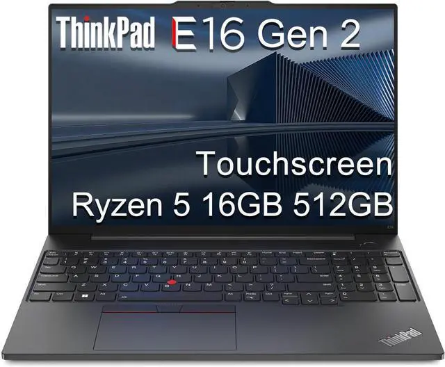 Main image of Lenovo ThinkPad E16 Gen 2 Business Laptop (16" FHD+ Touchscreen, AMD Ryzen 5 7535U (> Intel i7-1255U), 16GB DDR5 RAM, 512GB SSD) Fingerprint, Backlit, Webcam, Ethernet, Win 11 Pro w/ Copilot, Black
