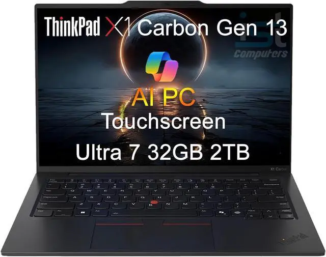 Main image of Lenovo ThinkPad X1 Carbon Gen 13 Aura Edition AI PC Laptop (14" FHD+ Touchscreen, Intel 12-Core Ultra 7 255U, 32GB DDR5, 2TB SSD, (> i7-1355U)), 2X Thunderbolt 4, Backlit, FP, IR Webcam, Win 11 Pro